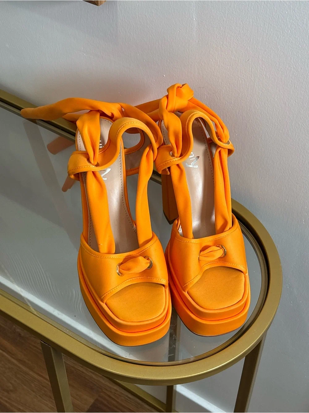 Vivianly Lace Up Platform Heeled Sandals